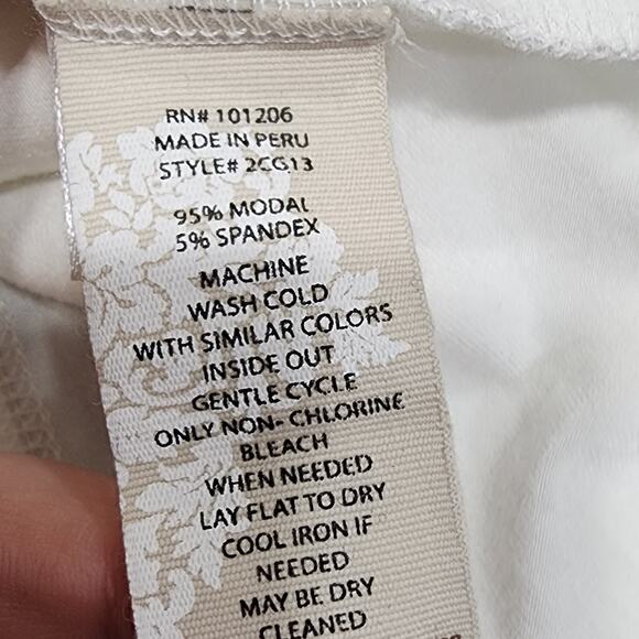 Soft Surroundings Long Sleeve Tee Shirt Soft Cozy Medium Ivory/White - Picture 2 of 5